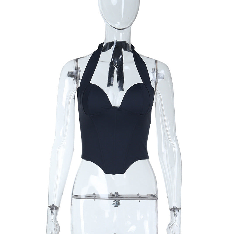 Dame Onepiece med justerbar halterneck og figurformende snit Skovae