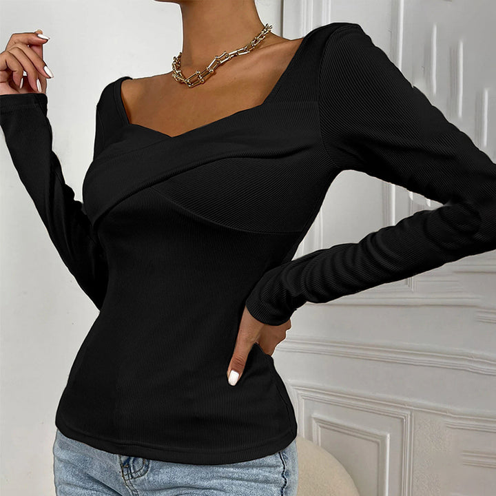 Kvinders langærmet bodysuit med dekorativt indpakningsdesign Stilla