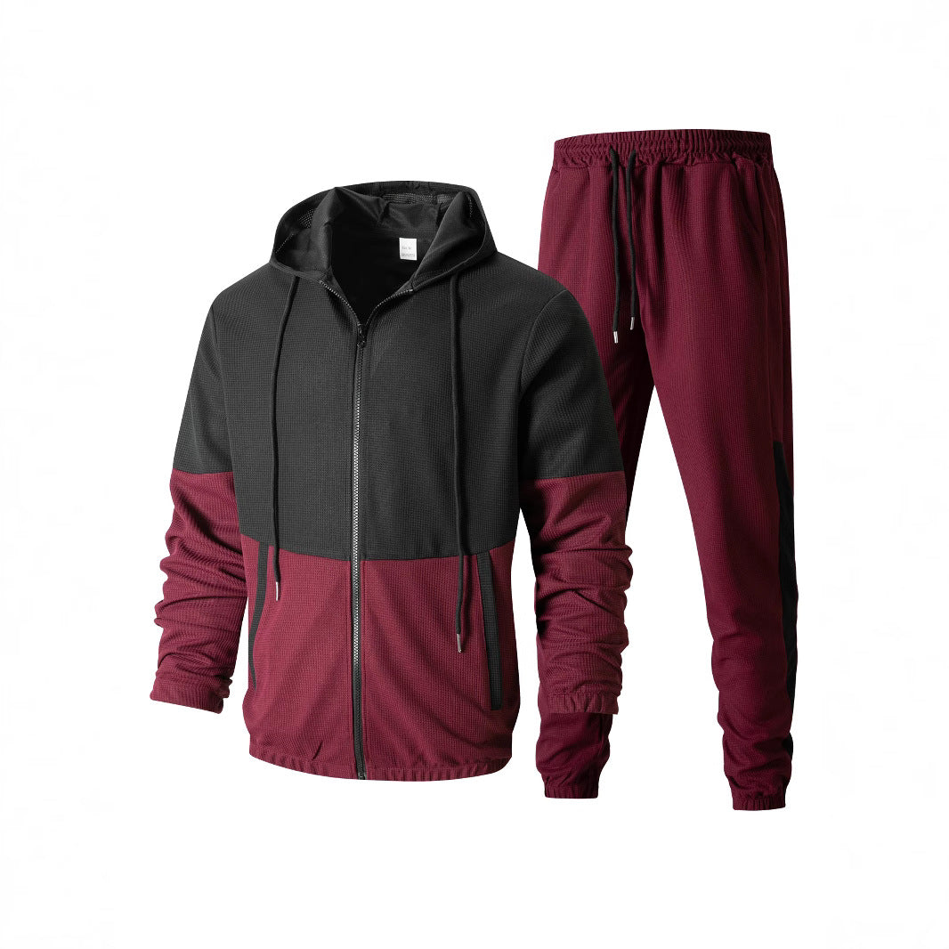 Herrer sporty outdoor sæt med åndbare materialer og stilfuldt farveblokdesign Stilla