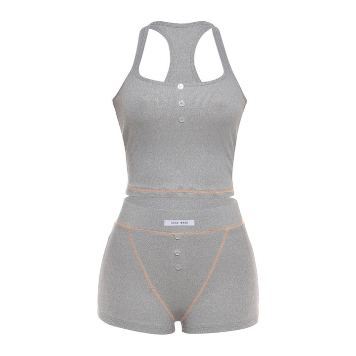 Dame Sportligt Sæt med Racerback-Top og Shorts Skovae