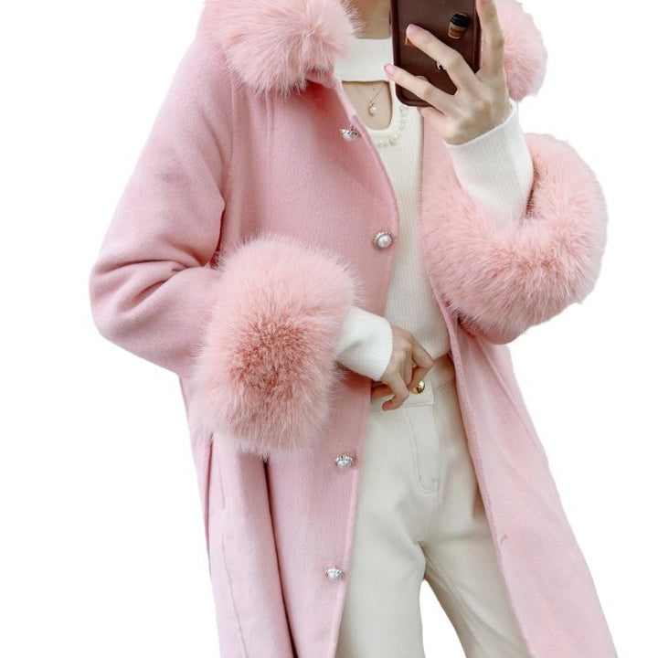 Damer Chic holdt quiltet jakke med hyggelig kunstpelskrave og elegante knapdetaljer Stilla