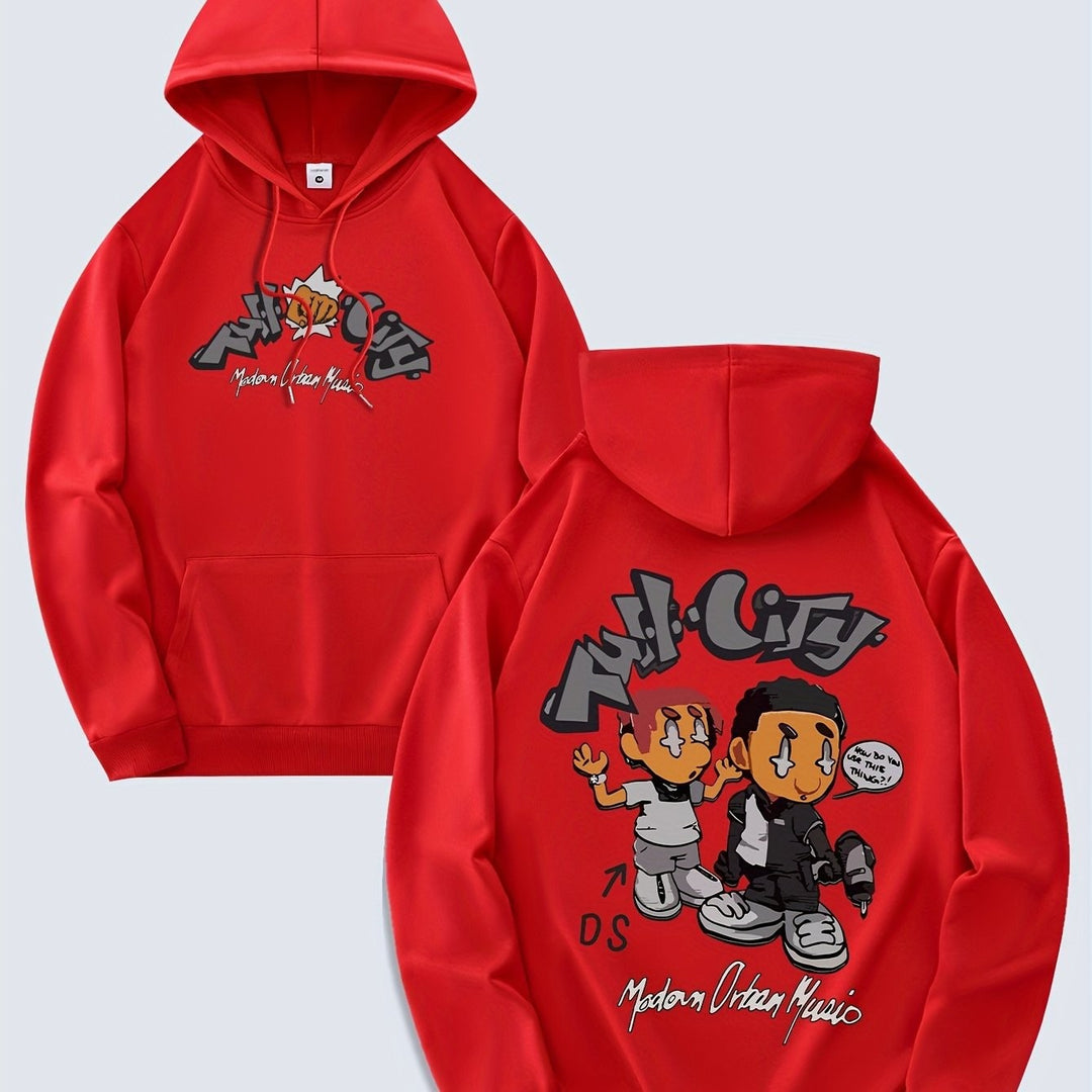 Kvinders hoodie med originalt tegneseriedesign og kunstnerisk tryk Skovae