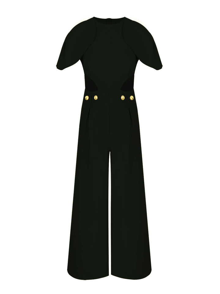 Dame jumpsuit med elegant skæring og dekorative knapdetaljer Stilla