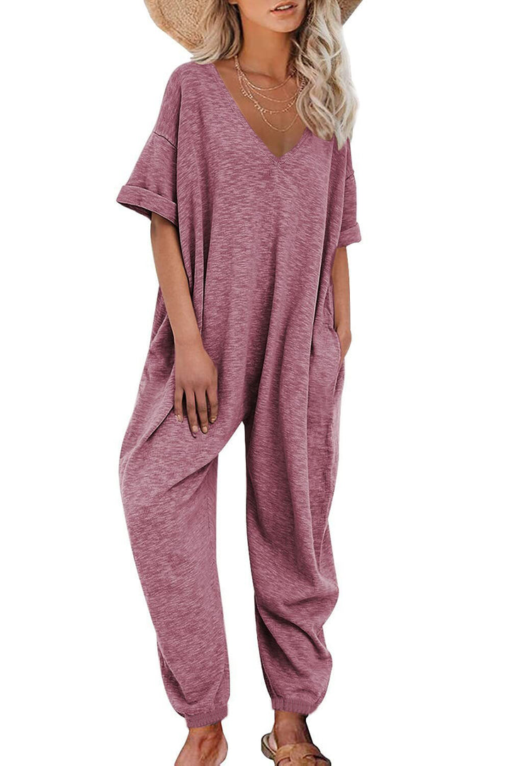 Dame leger Jumpsuit med brede ben og dyb V-udskæring Stilla