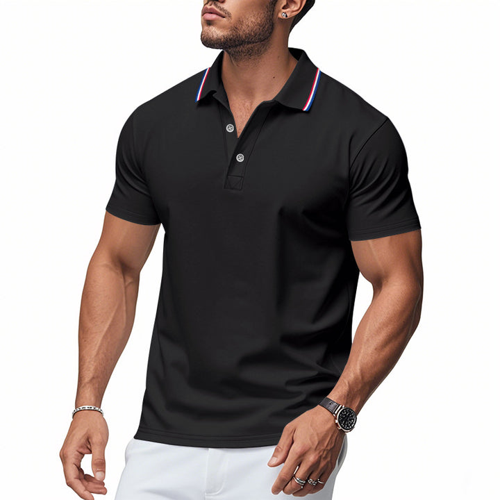 Herre Poloshirt med kontrasterende striber og moderne krave Stilla