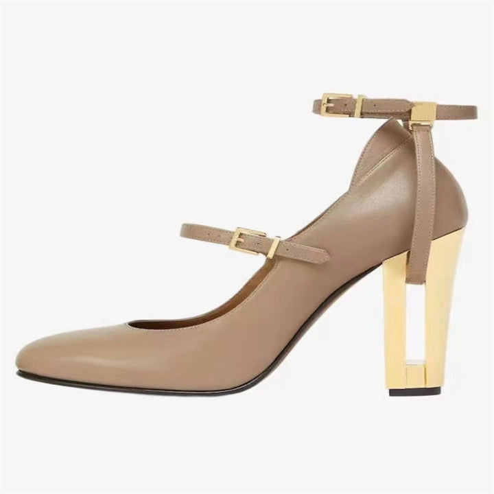 Dame High Heeled Mary Jane Pumps med smart ankle strap design Stilla