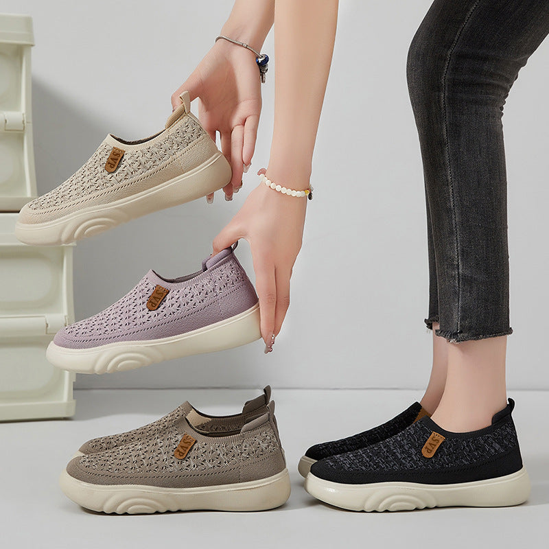 Femme Strik Slip-On Gå Sko Stilla