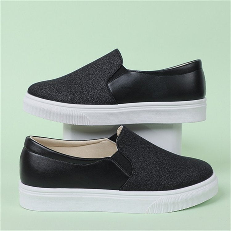 Dame Elegante Slip-On Sneakers med glitrende overflade og skridsikker sål Stilla
