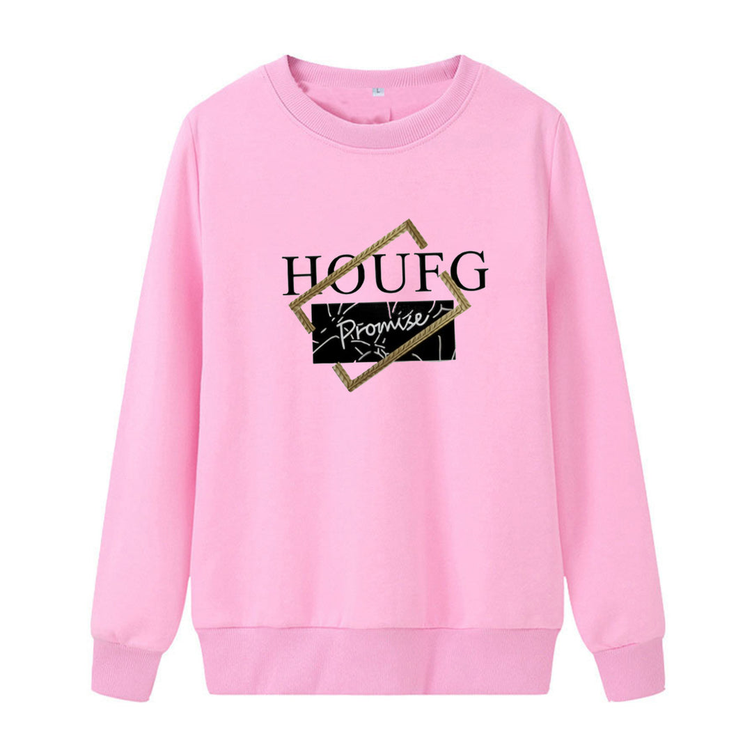 Kvinders afslappede sweatshirt med moderne grafisk tryk Skovae