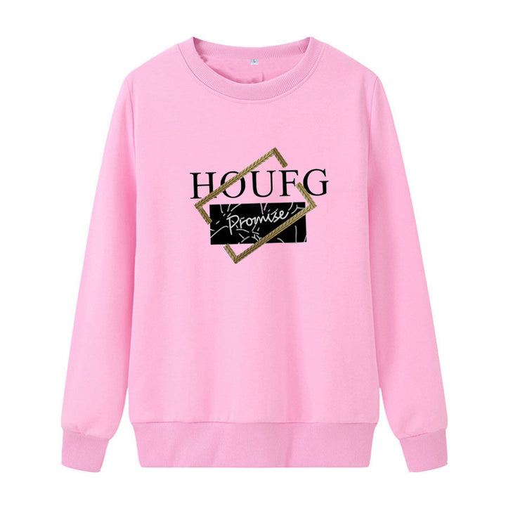 Kvinders afslappede sweatshirt med moderne grafisk tryk Skovae