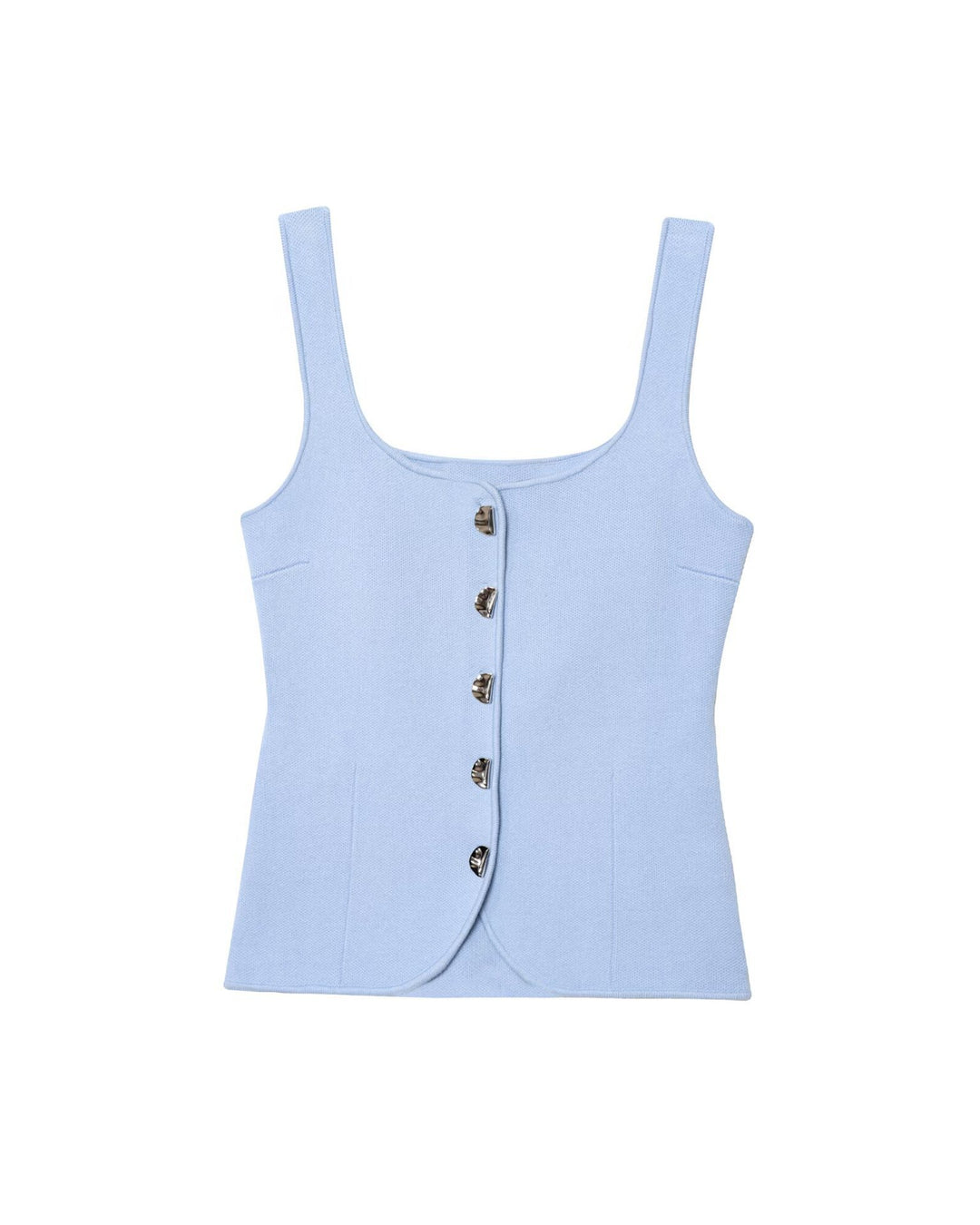 Femme Quadrat-Ausschnitt Knap-Op Tank Top Stilla