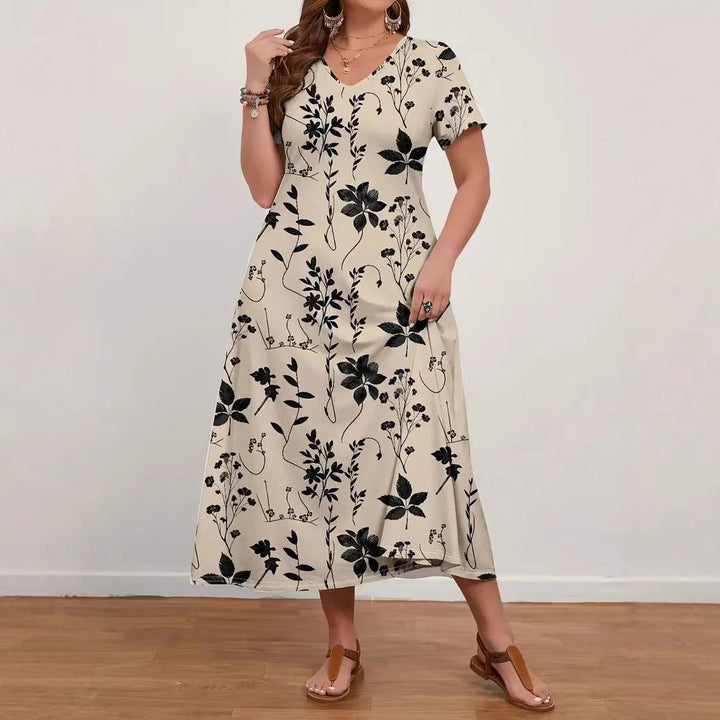 Dame Maxikjole med blomsterdesign Stilla