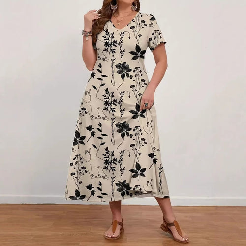Dame Maxikjole med blomsterdesign Stilla