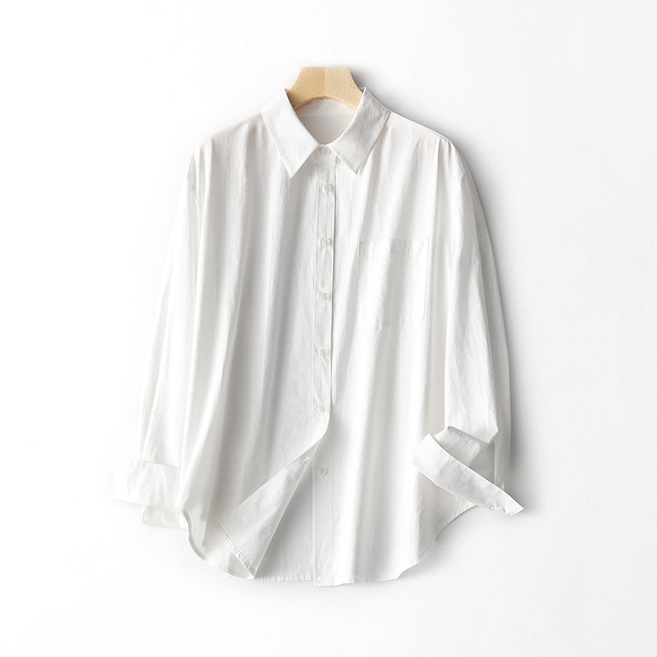 Femme Klassisk Oversized Button-Up Skjorte Stilla