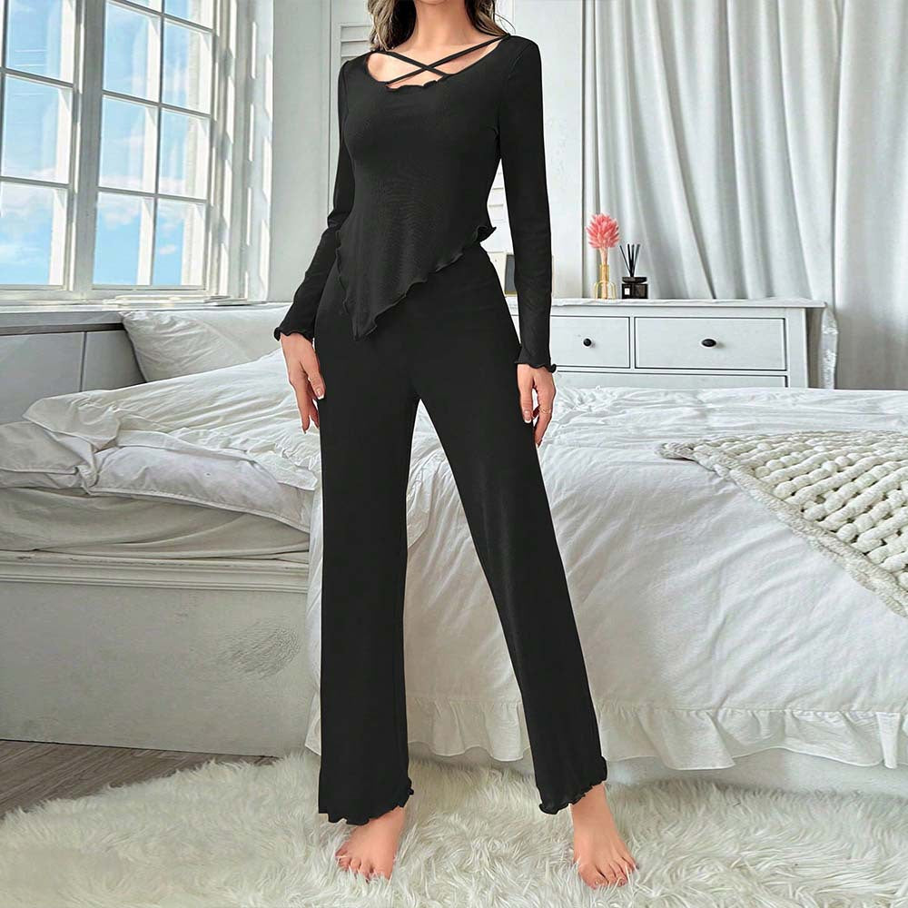 Kvinders loungewear sæt med raffineret udskæring og forhøjede kanter Stilla