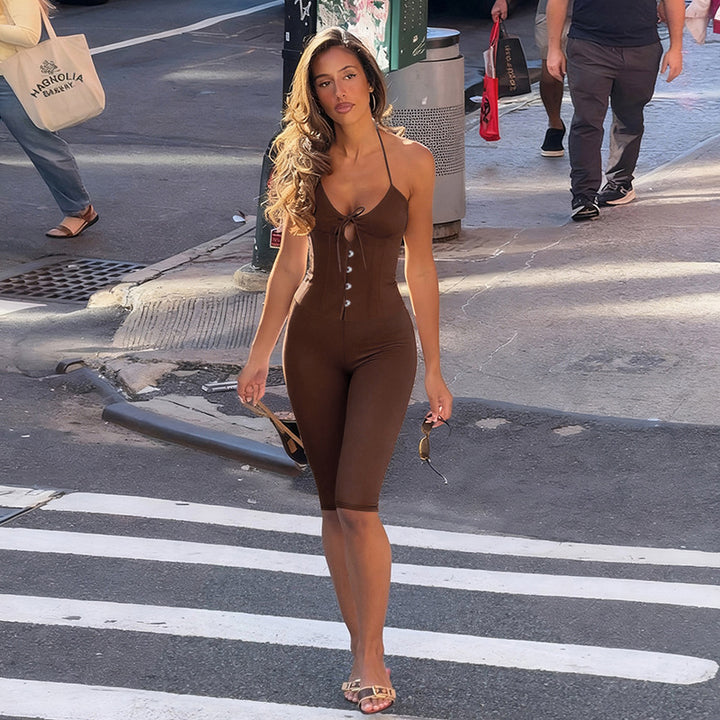 Dame kropsnær jumpsuit med elegant snit Skovae