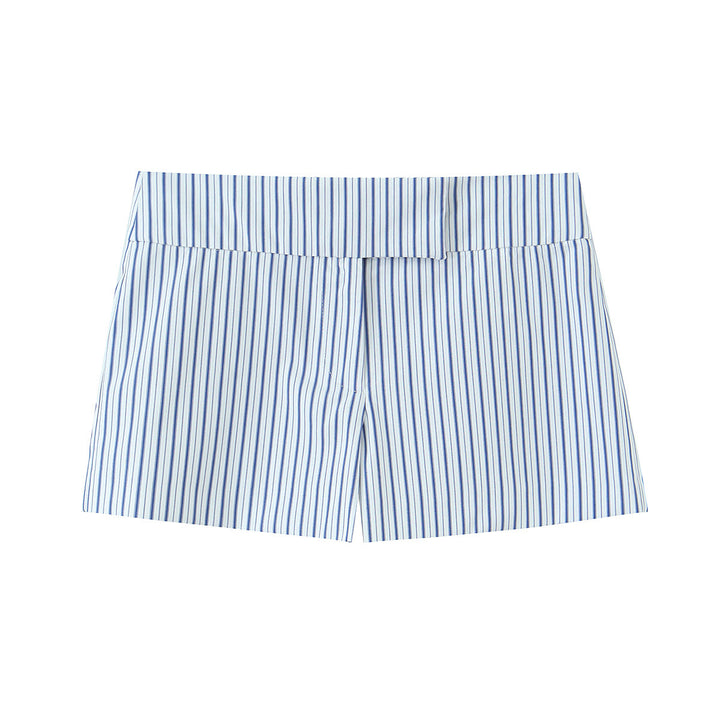 Dame elegante stribede shorts i klassisk skæring Skovae