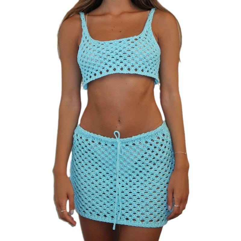 Dame let og moderigtigt Cropped Top med matchende Nederdel Stilla
