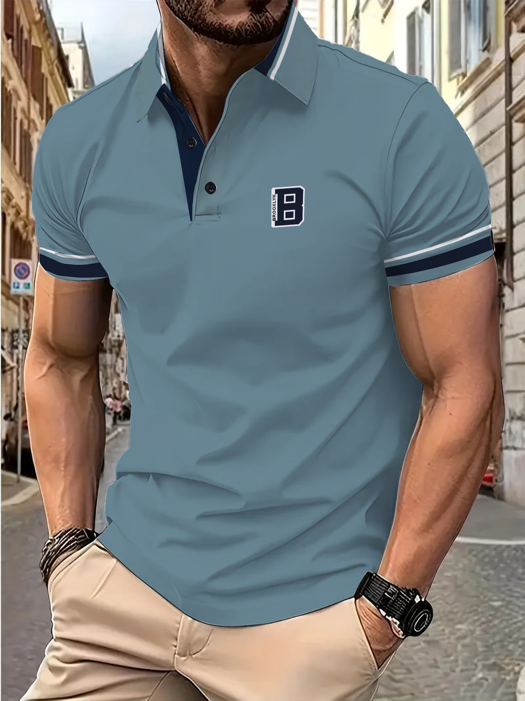 Herrer polo skjorte med kontrasterende detaljer Stilla
