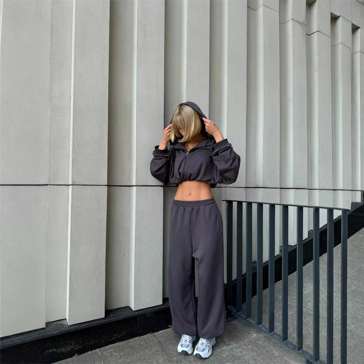 Kvinders Oversized Casual Hoodie med Løs Pasform og Dybe Lommer Skovae