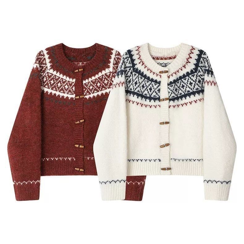 Dame cardigan med elegant norsk mønster Stilla