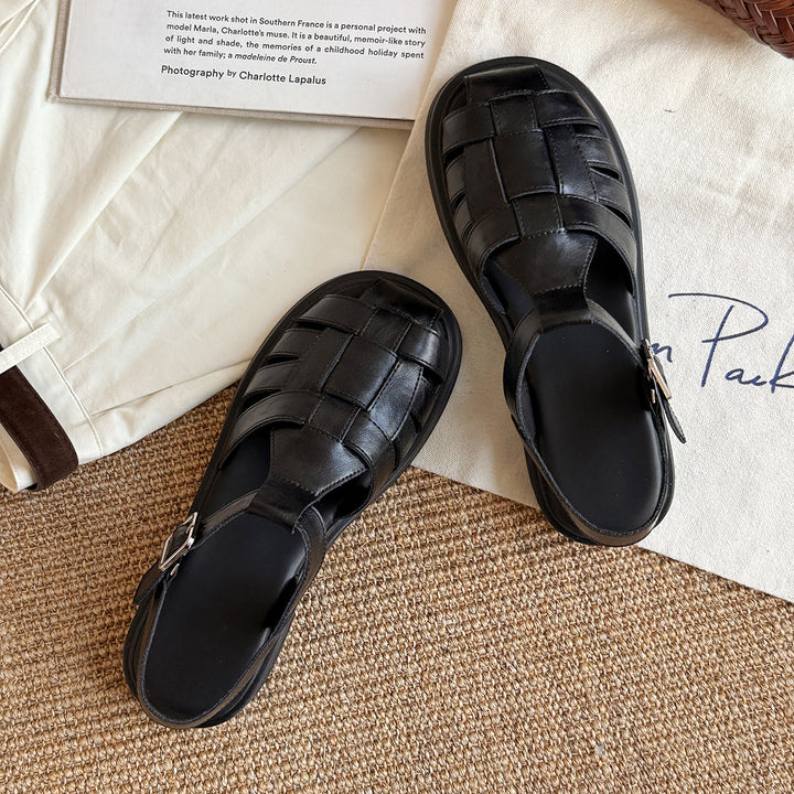 Femme Vevet Læder Slingback Sandaler Stilla