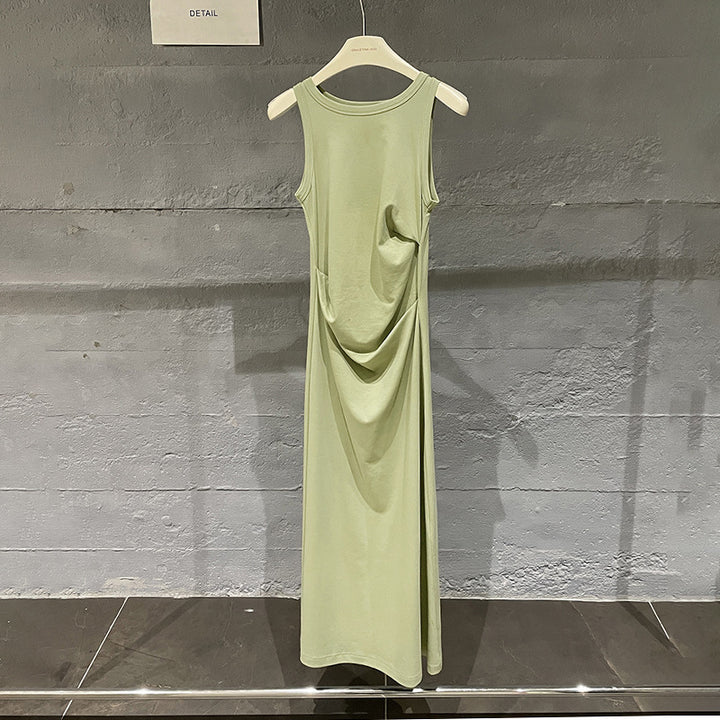 Dame ærmeløs maxikjole med kunstnerisk draperingseffekt Stilla