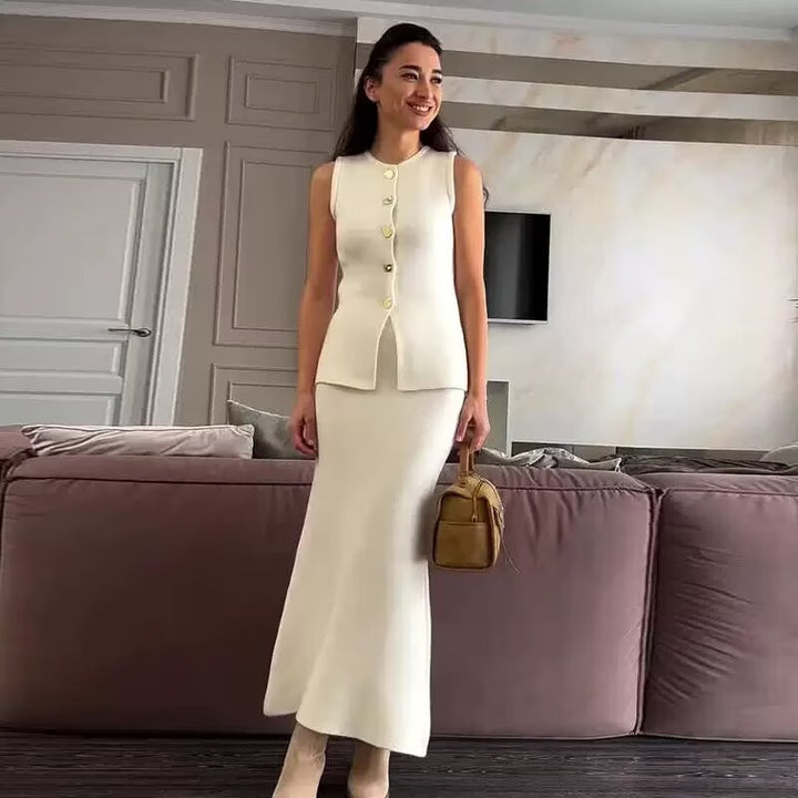 Femme Elegant To-delt Maxi Nederdel Sæt Stilla
