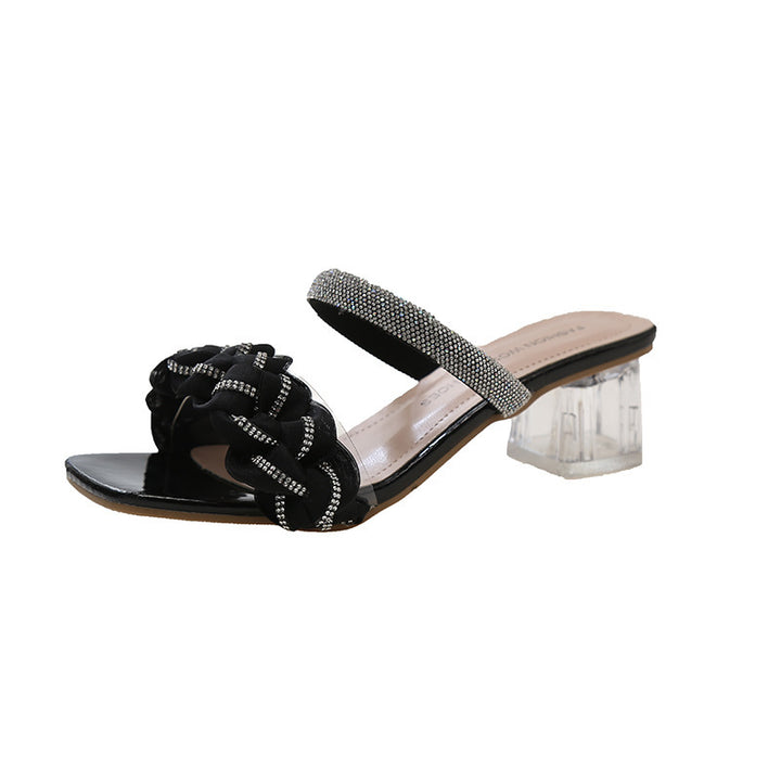 Damer Elegante Sandaler med Glitterdetaljer og Transparent Hæl Stilla