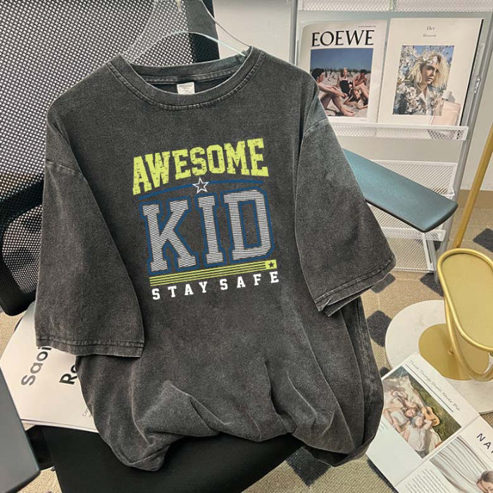 Dame T-Shirt med iøjnefaldende designet motiv og afslappet snit Stilla