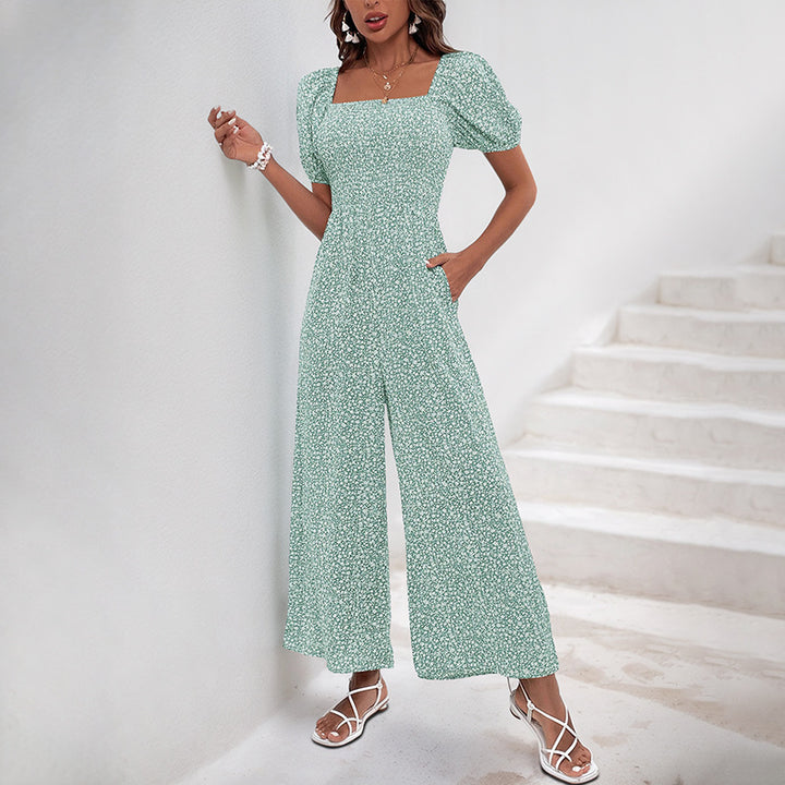 Dame Elegant Blomstret Print Jumpsuit Stilla