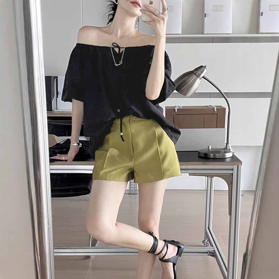 Dame Elegante High-Waist Shorts i høj kvalitet twill stof Stilla