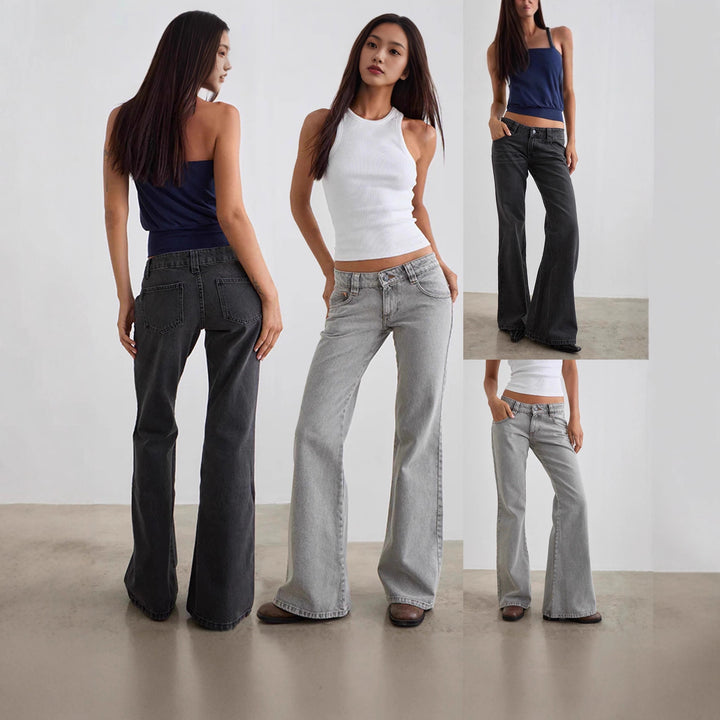 Dame bootcut jeansbukser med høj talje og moderne snit Skovae