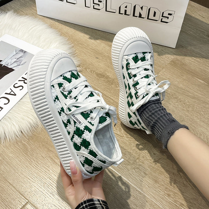 Dame Mode Plateau-Sneakers i klassisk ternet mønster Stilla
