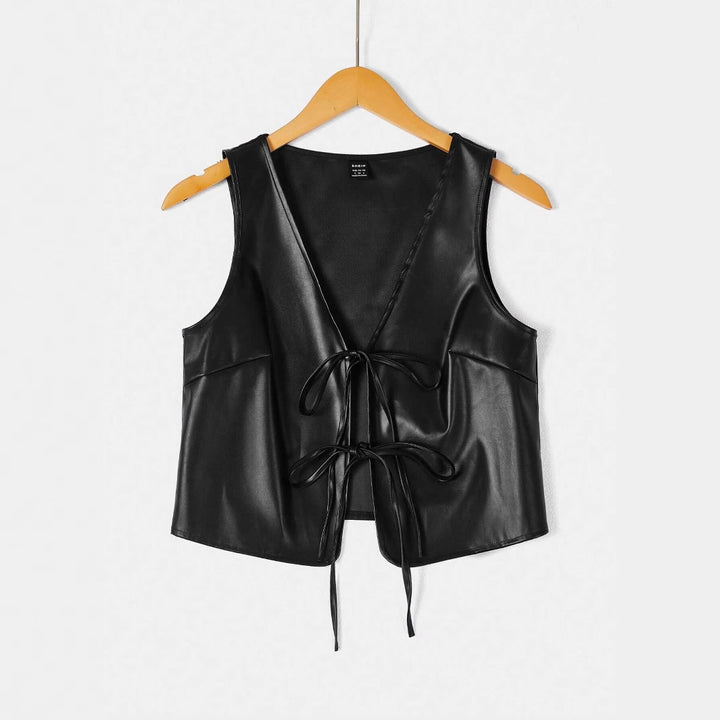 Dame elegant cropped top med moderne snøring Skovae