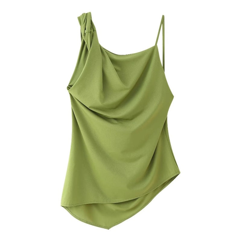 Femme Draperet En-skulder Top Stilla