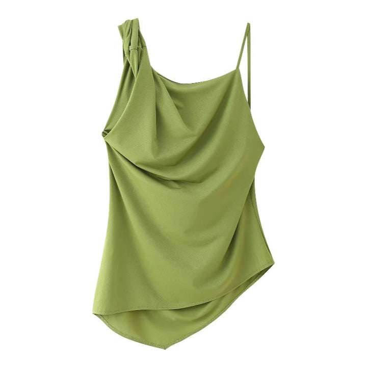 Femme Draperet En-skulder Top Stilla
