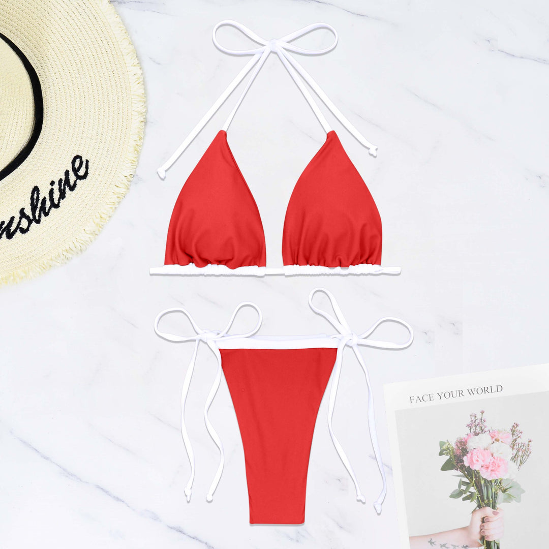 Dame Triangel-Bikini med justerbare stropper og sidelænbånd Skovae
