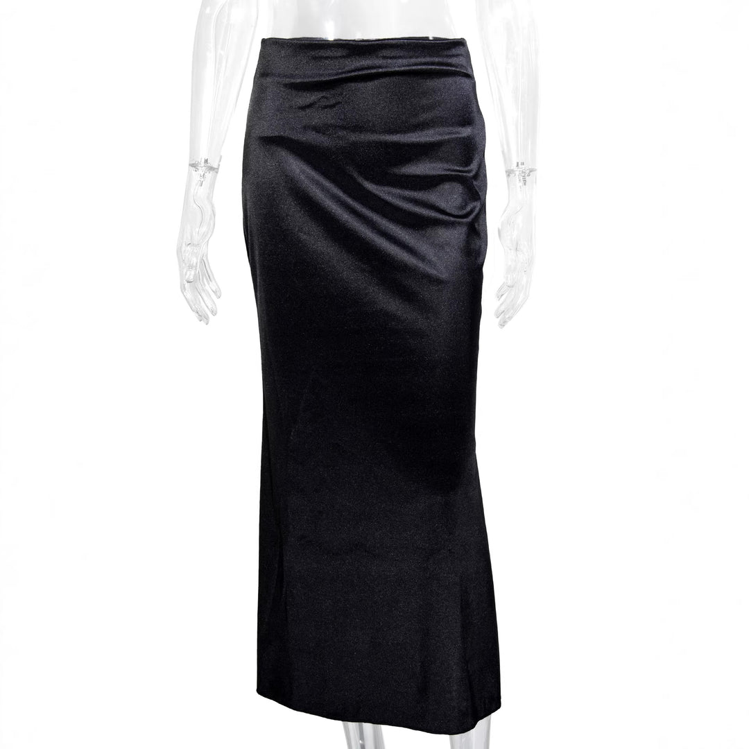Dame Elegant og flydende Satin Maxiskirts Skovae