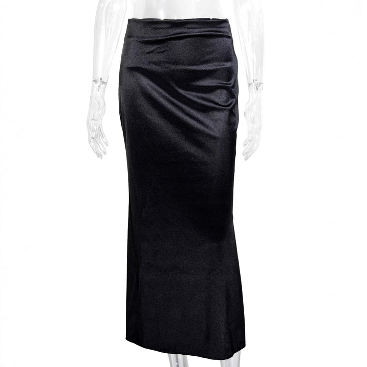 Dame Elegant og flydende Satin Maxiskirts Skovae