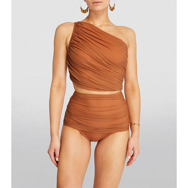 Damer moderigtigt to-delt bikini-sæt med elegant indpakningsnederdel Skovae