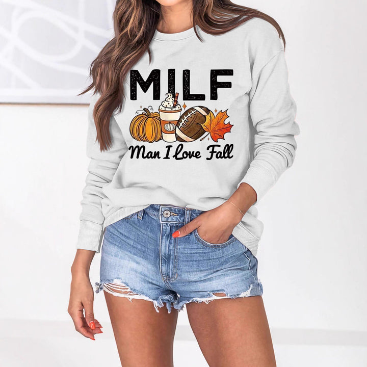 Kvinder sweatshirts med efterårselement motiv og inspirerende tekst Stilla