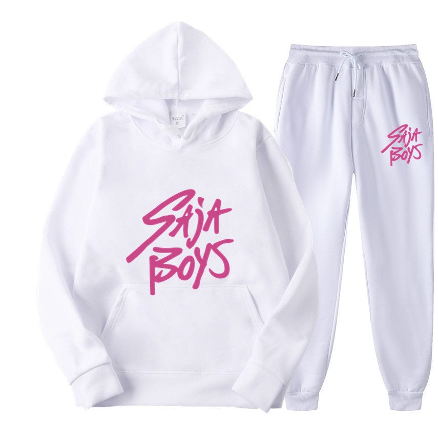 Kvinders hoodie og joggersæt med moderne grafisk print Skovae