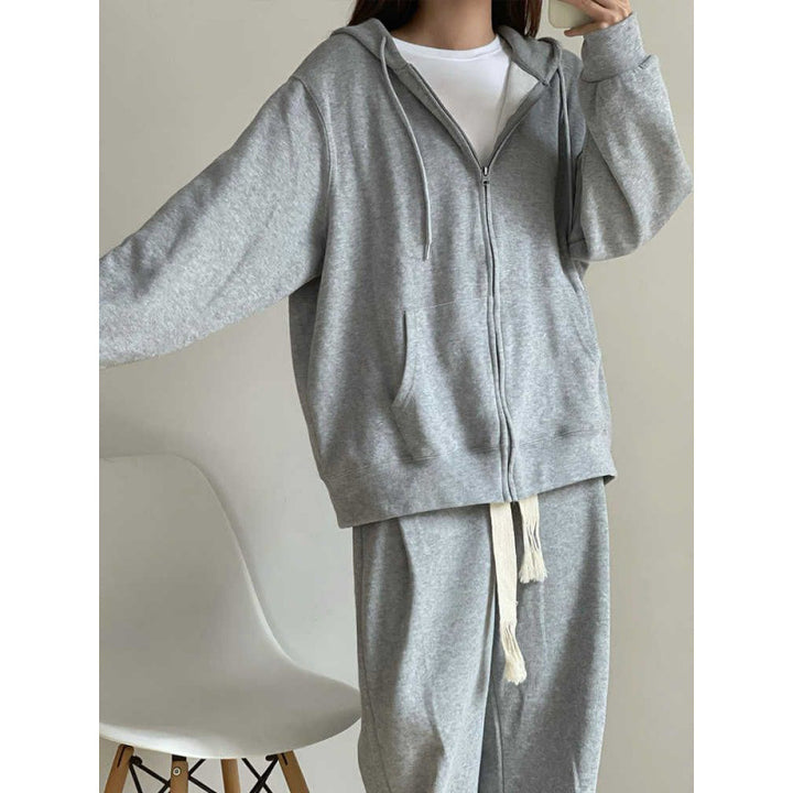 Kvinders Urban Lounge Sæt med Hoodie og Bred Jogging Bukser Skovae