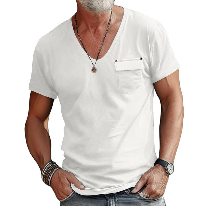 Herrer V-hals T-shirt med lommer Stilla