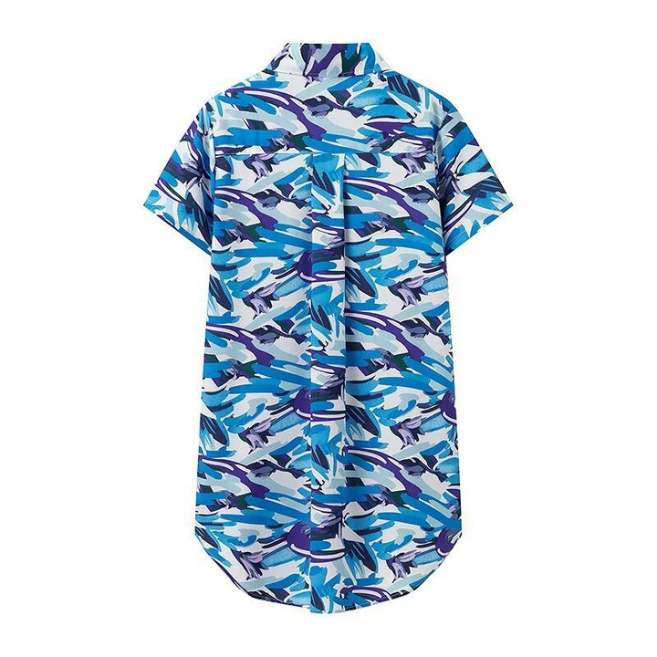 Dame Kortærmet Bluse med blomstret print og gennemført snit Stilla