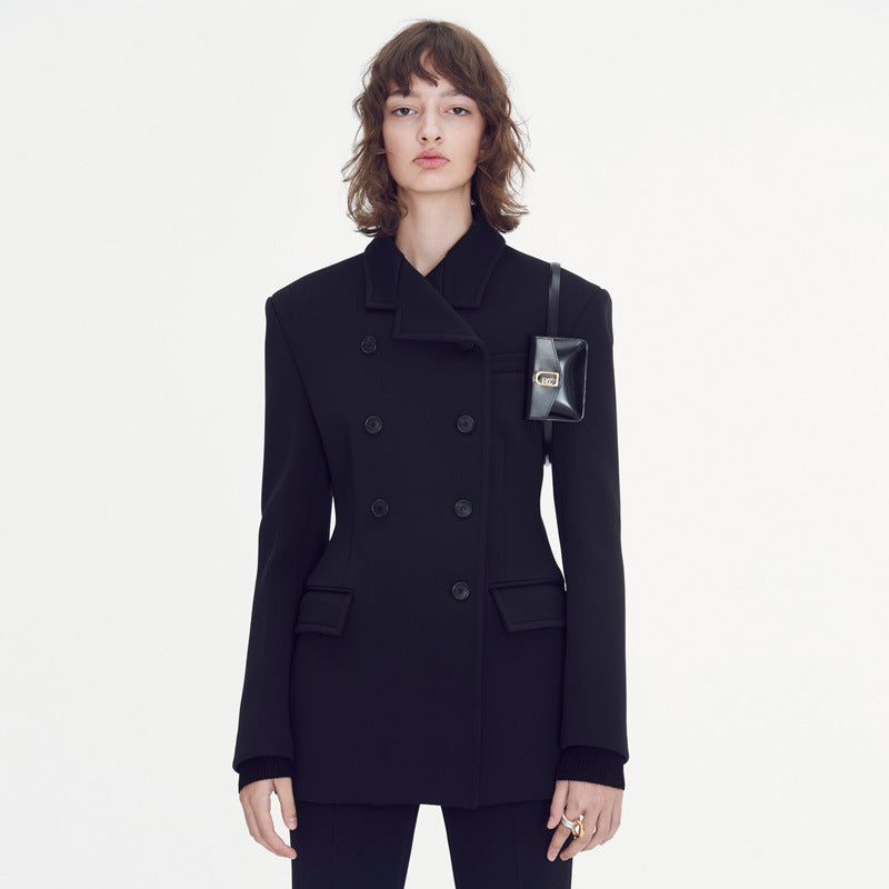 Dame elegant og skræddersyet blazer med dobbelt knap række Stilla