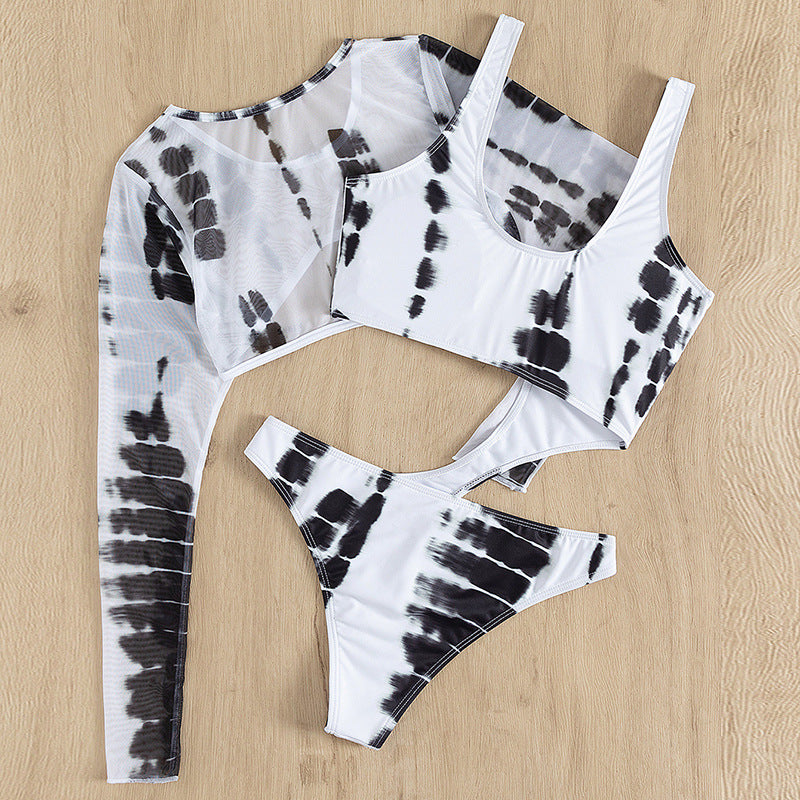 Dame Sexet Cut-Out Badedragt med lange ærmer og fashionable ringdetaljer Stilla