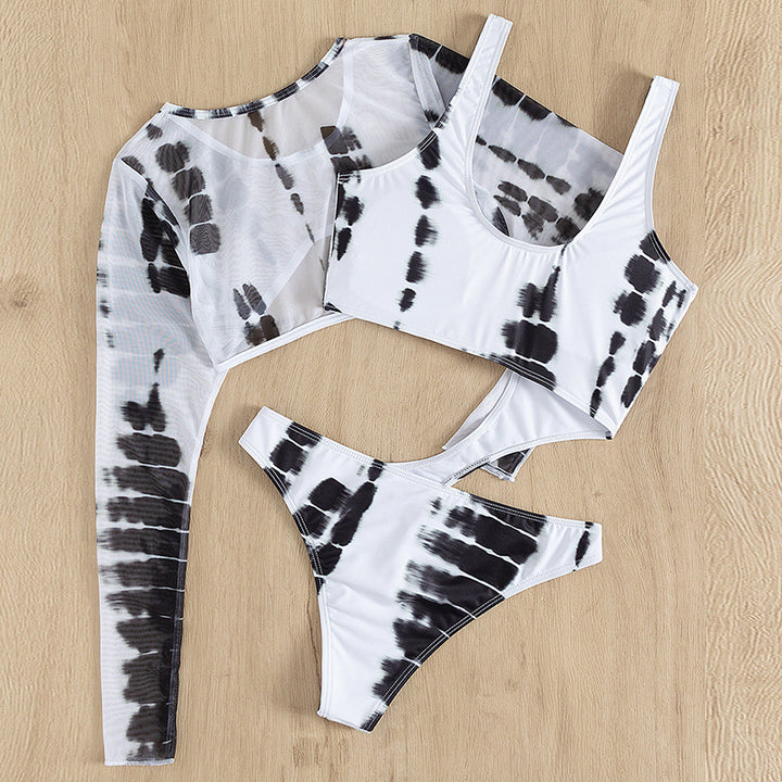 Dame Sexet Cut-Out Badedragt med lange ærmer og fashionable ringdetaljer Stilla