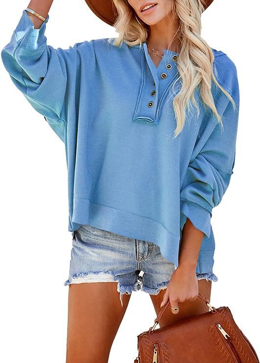 Dame Oversized Sweater med knaplukning og afslappet snit Stilla